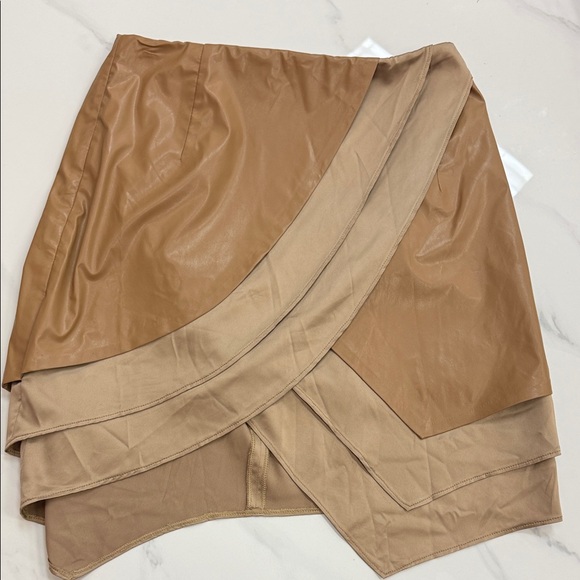 RtA Asymmetrical Layered Brown Skirt SPL